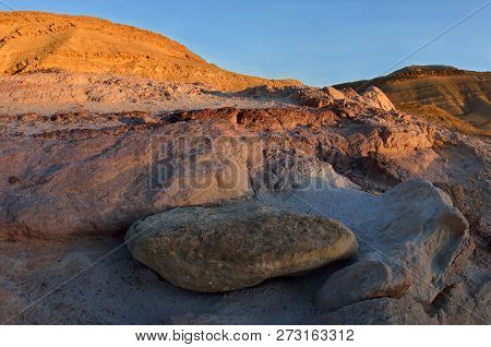 Sunset At Colourful Rocks And Sand Of Yeruham Wadi ,middle East,israel,negev Desert
