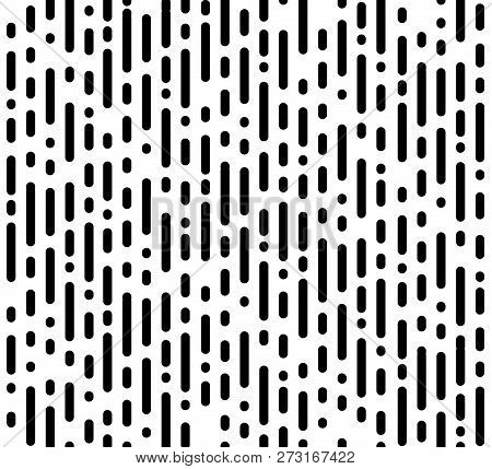 Simple Seamless Chaotic Pattern. Vertical Stripe And Dots. Dotte