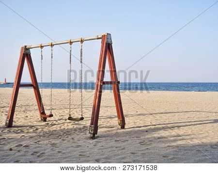 Swings On The Beach Of Yangyang City, South Korea