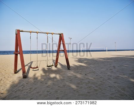 Swings On The Beach Of Yangyang City, South Korea