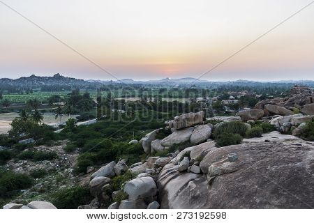 Sunset In Humpi, State Karnataka, India.