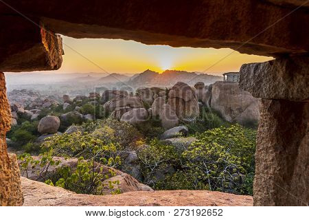 Sunrise In Humpi, State Karnataka, India.
