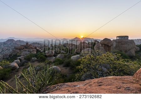 Sunrise In Humpi, State Karnataka, India.