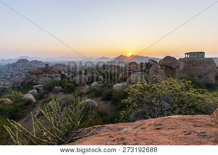Sunrise In Humpi, State Karnataka, India.
