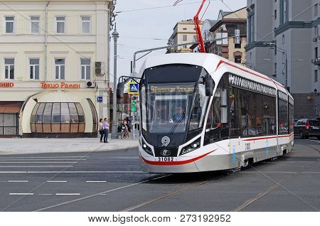 Moscow, Russia - September, 2017: Tram 71-931m 