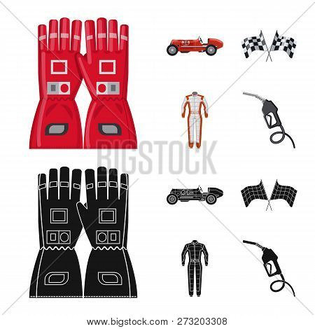 Vector Illustration Of Car And Rally Icon. Set Of Car And Race Stock Vector Illustration.