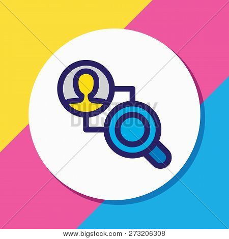 Vector Illustration Of Competitor Analysis Icon Colored Line. Beautiful Marketing Element Also Can B