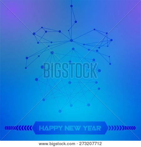 New Year 2019 Celebration Card. Christmas Background With Hi-tech Decoration