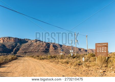Cederberg, South Africa, August 23, 2018: Information Board At The Entrance To Sanddrif Holiday Reso