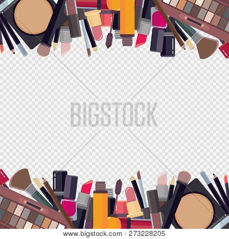 Woman Cosmetic. Makeup Beauty Accessories Bronzer Liquid Lipstick Nail Polish Mascara Makeup Pencil 