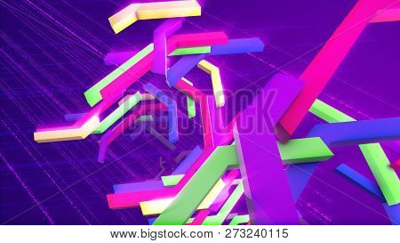 Sparkling Colorful Interlaced Techno Bars