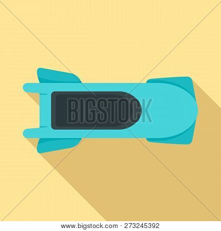 Top View Bobsleigh Icon. Flat Illustration Of Top View Bobsleigh Vector Icon For Web Design