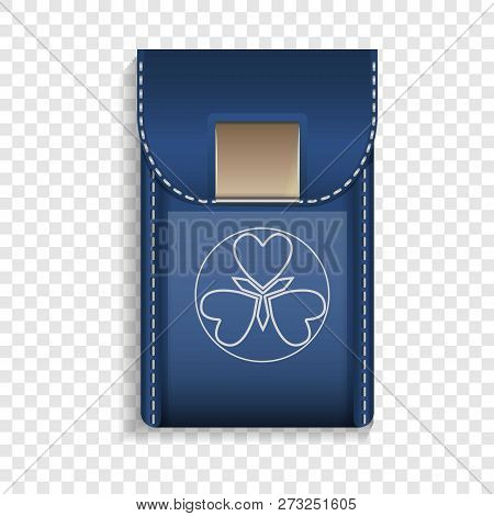 Leather Mobile Pocket Icon. Realistic Illustration Of Leather Mobile Pocket Vector Icon For Web Desi