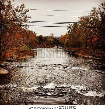 East Coast Fall River View From Bridge