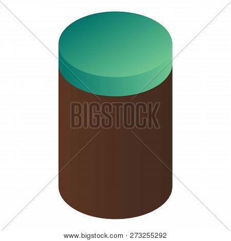Cacao Powder Box Icon. Isometric Of Cacao Powder Box Vector Icon For Web Design Isolated On White Ba