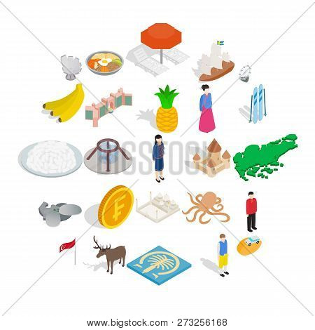 Point Of Interest Icons Set. Isometric Set Of 25 Point Of Interest Vector Icons For Web Isolated On 