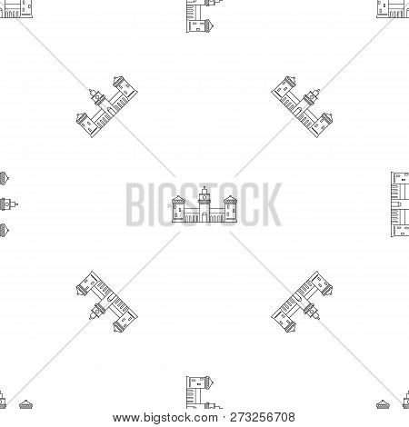 Old Castle Icon. Outline Illustration Of Old Castle Vector Icon For Web Design Isolated On White Bac