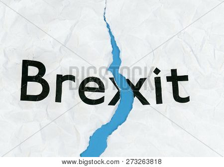 Brexit On Torn Paper