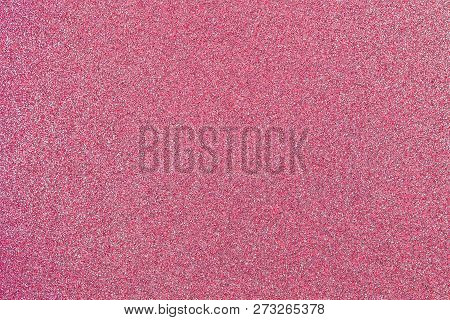 Rose Pink Colored Sand Paper Textured Background With Sparkles And Glitters