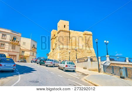 The Wignacourt Tower Is The Remain Of Medieval Defensive Fortification Of Malta, Located In Bugibba 