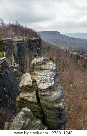 Tisa Rocks Or Tisa Walls In Western Bohemian Switzerland, Part Of The Elbe Sandstone Rocks, Czech Re