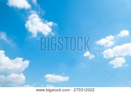 Beautiful Blue Sky Clouds For Background. Cloudy