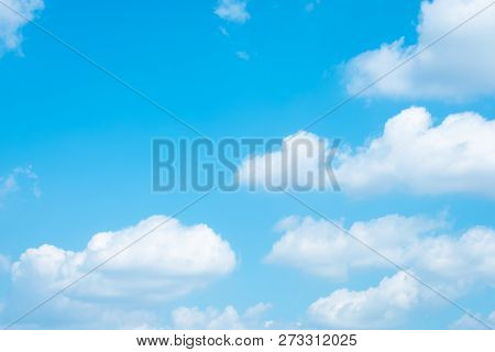 Beautiful Blue Sky Clouds For Background. Cloudy.