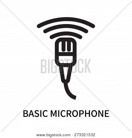 Basic Microphone Icon Isolated On White Background. Basic Microphone Icon Simple Sign. Basic Microph