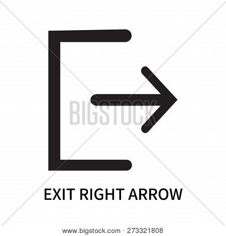Exit Right Arrow Icon Isolated On White Background. Exit Right Arrow Icon Simple Sign. Exit Right Ar