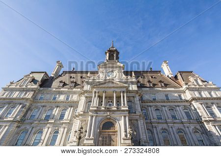 Montreal City Hall, Also Called Hotel De Ville, Taken During A Sunny Afternoon. It Is The Home Of Th