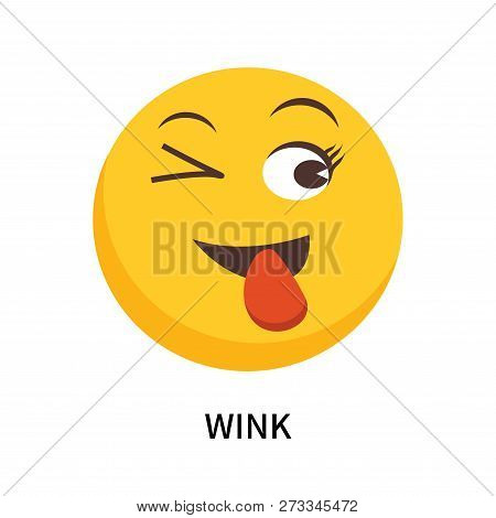 Wink Icon Isolated On White Background. Wink Icon Simple Sign. Wink Icon Trendy And Modern Symbol Fo