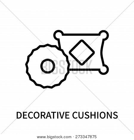 Decorative Cushions Icon Isolated On White Background. Decorative Cushions Icon Simple Sign. Decorat