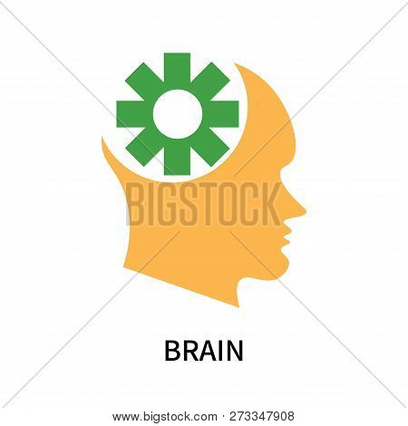 Brain Icon Isolated On White Background. Brain Icon Simple Sign. Brain Icon Trendy And Modern Symbol
