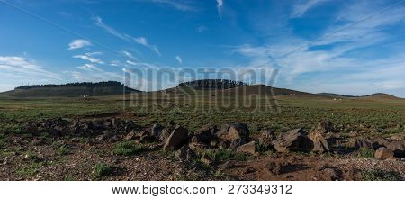 Landscape With Highland  Meadows And Hills In The Middle Atlas, Azrou, Morocco