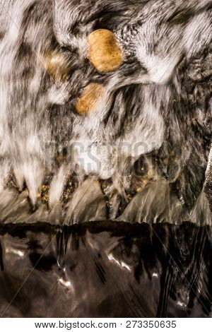 Abstruct Blur Water With Bubbles Background Fast Creek.