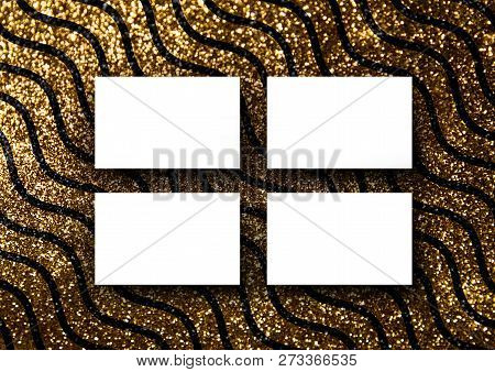 Namecard Mockup Template Background With Crooked Line Pattern Background