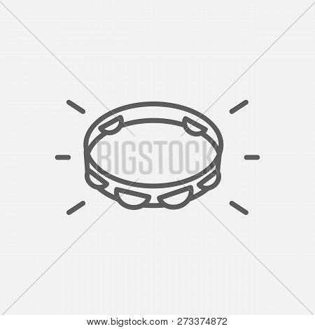 Tambourine Icon Line Symbol. Isolated  Illustration Of  Icon Sign Concept For Your Web Site Mobile A
