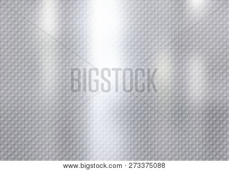 Abstract Squares Pattern Texture On Silver Background. Platinum Foil Luxury Style For Brochure, Wedd