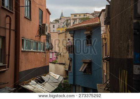 Istanbul, Turkey: Street View From Balat District, The Oldest Neighborhoods In Istanbul With Interes