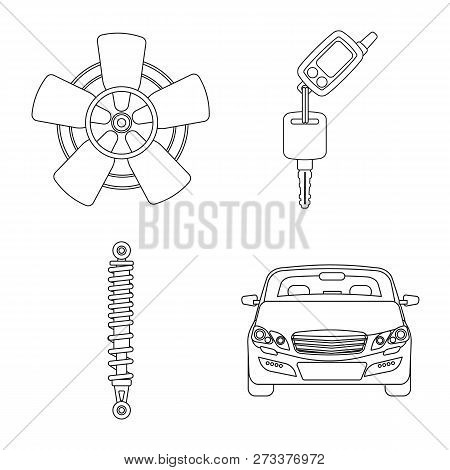 Vector Illustration Of Auto And Part Symbol. Collection Of Auto And Car Vector Icon For Stock.