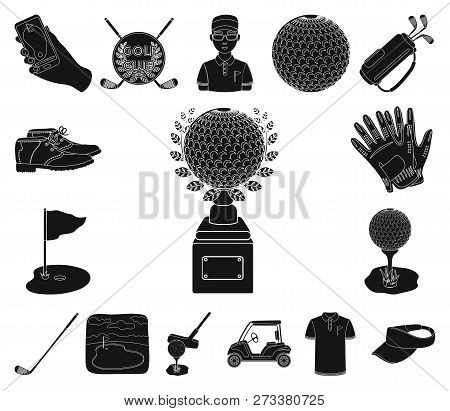 Golf And Attributes Black Icons In Set Collection For Design.golf Club And Equipment Vector Symbol S