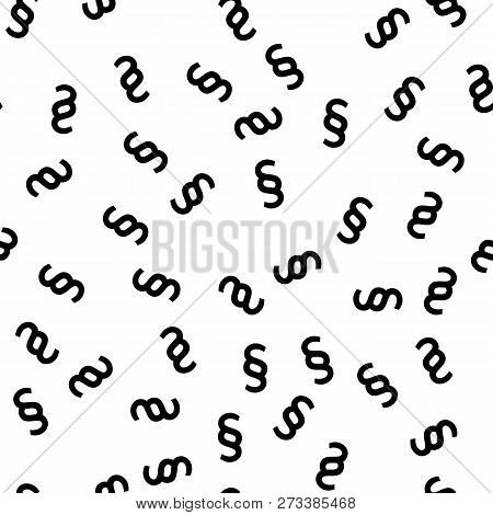 Section Signs Random Seamless Pattern. Vector Paragraph Marks Background. Legal Code Or Law Theme