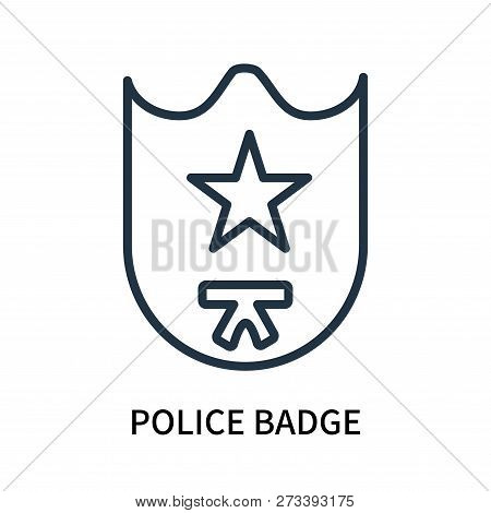Police Badge Icon Isolated On White Background. Police Badge Icon Simple Sign. Police Badge Icon Tre