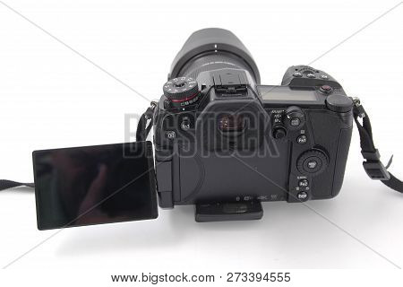 Gomel, Belarus - December 11, 2018: Panasonic Photo Camera Ds G9 On A White Background.