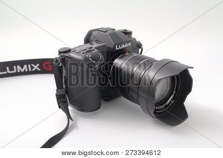 Gomel, Belarus - December 11, 2018: Panasonic Photo Camera Ds G9 On A White Background.