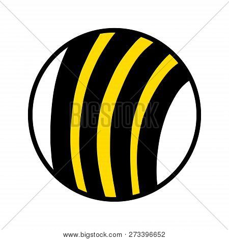 Bee Hand Drawnlogog Logotype With Stripes Yellow Blackand Round For Prints Posters Banners Backgroun