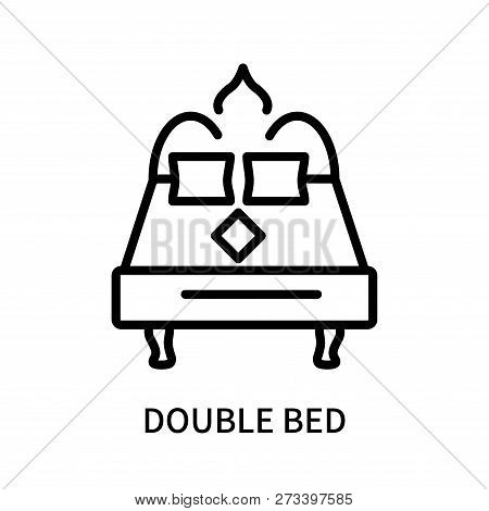 Double Bed Icon Isolated On White Background. Double Bed Icon Simple Sign. Double Bed Icon Trendy An
