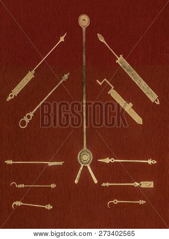 Cordoba, Spain - Sept 8th, 2018: Surgical Instruments Created By Al-zahrawi. Calahorra Tower Museum,