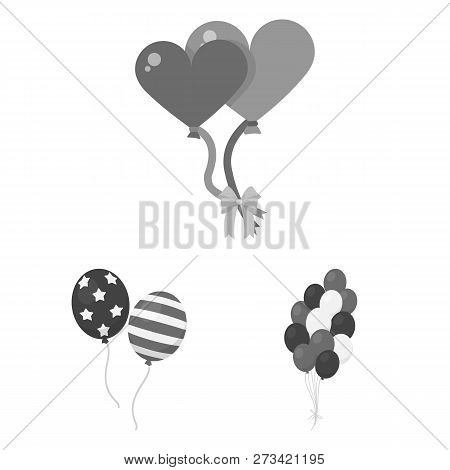 Vector Illustration Of Happy And Fun Icon. Collection Of Happy And Balloon Vector Icon For Stock.