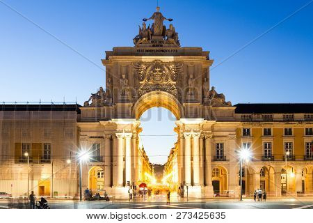 The Praca Do Comercio In Lisbon, Portugal